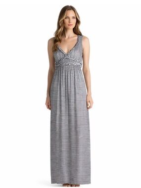 Max Studio Dress Maxi Black and Gray Striped S